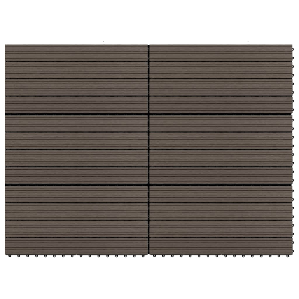 vidaXL Decking Tiles 6 pcs WPC 23.6"x11.8" 11.6 ft² Dark Brown