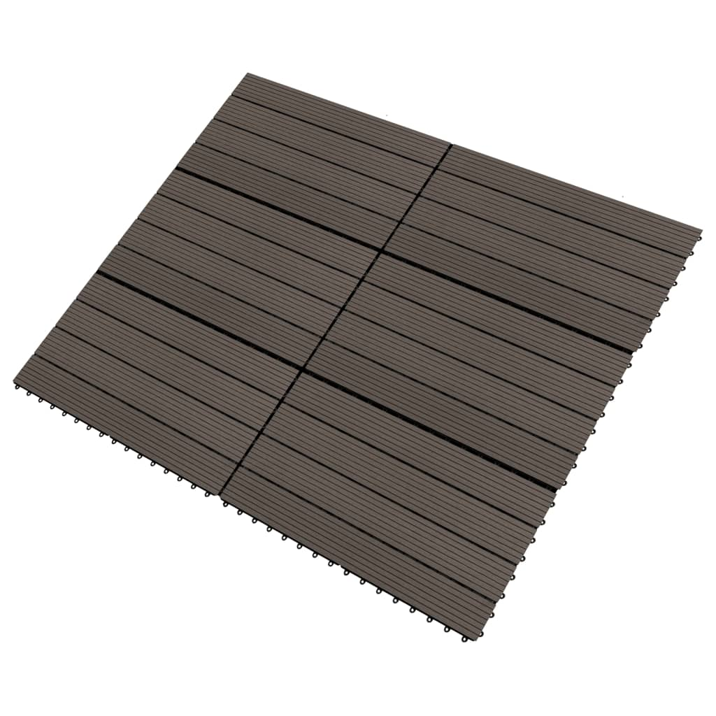 vidaXL Decking Tiles 6 pcs WPC 23.6"x11.8" 11.6 ft² Dark Brown