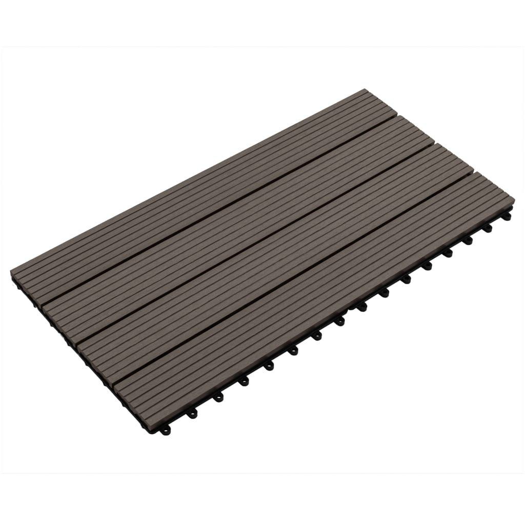 vidaXL Decking Tiles 6 pcs WPC 23.6"x11.8" 11.6 ft² Dark Brown