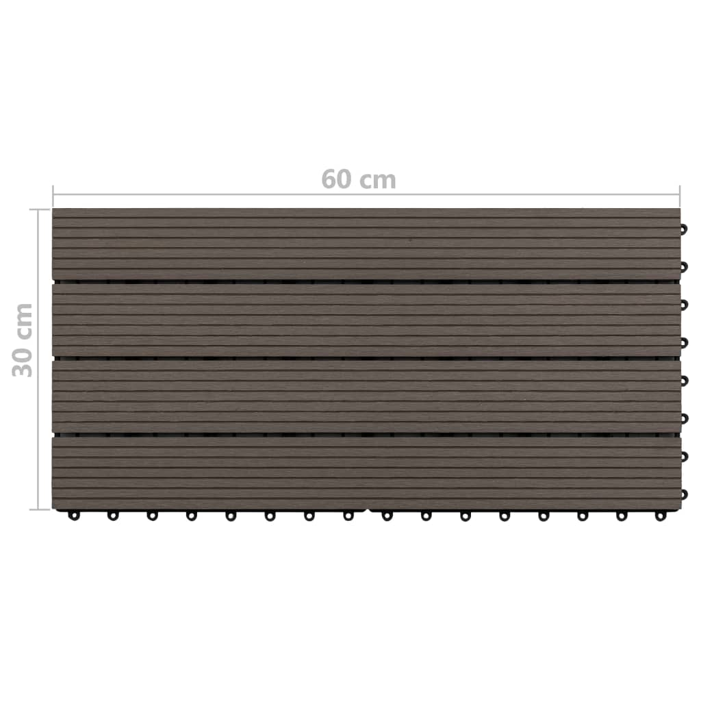 vidaXL Decking Tiles 6 pcs WPC 23.6"x11.8" 11.6 ft² Dark Brown