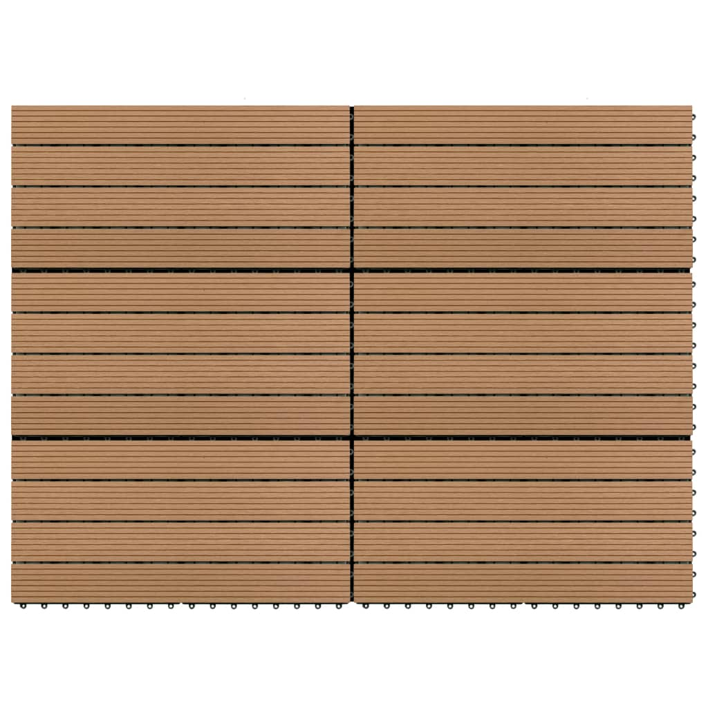 vidaXL Decking Tiles 6 pcs WPC 23.6"x11.8" 11.6 ft² Brown