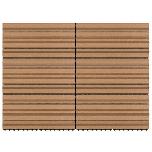 vidaXL Decking Tiles 6 pcs WPC 23.6"x11.8" 11.6 ft² Brown