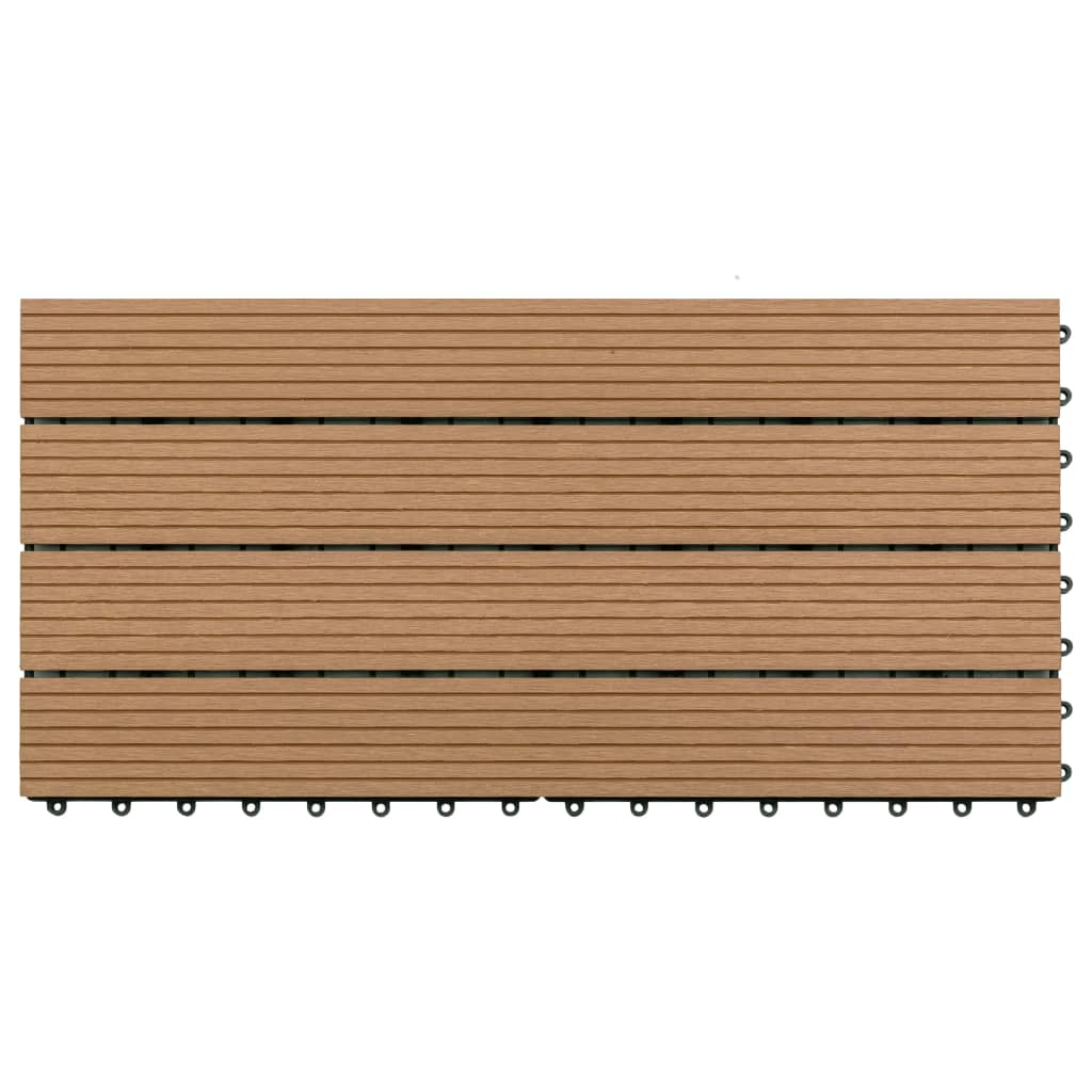 vidaXL Decking Tiles 6 pcs WPC 23.6"x11.8" 11.6 ft² Brown