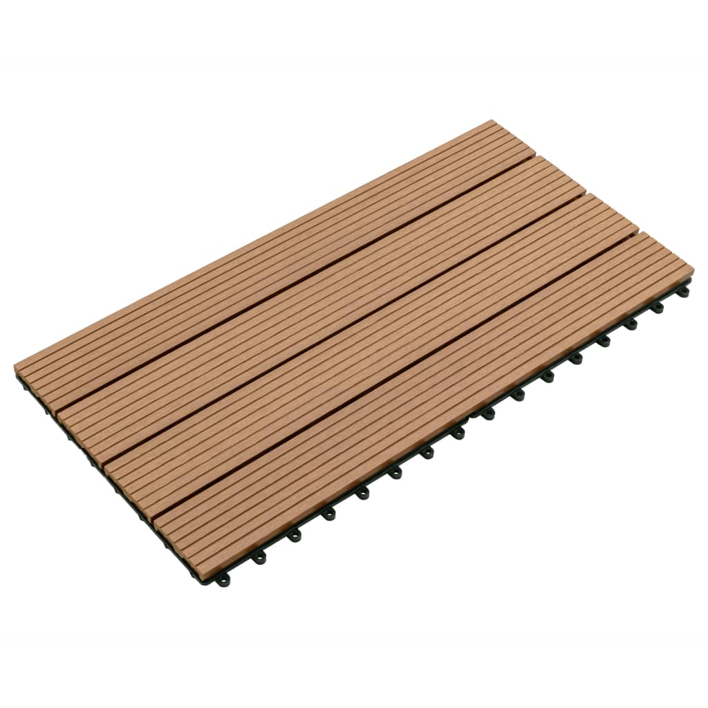 vidaXL Decking Tiles 6 pcs WPC 23.6"x11.8" 11.6 ft² Brown