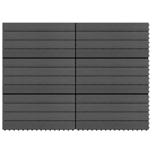 vidaXL Decking Tiles 6 pcs WPC 23.6"x11.8" 11.6 ft² Black