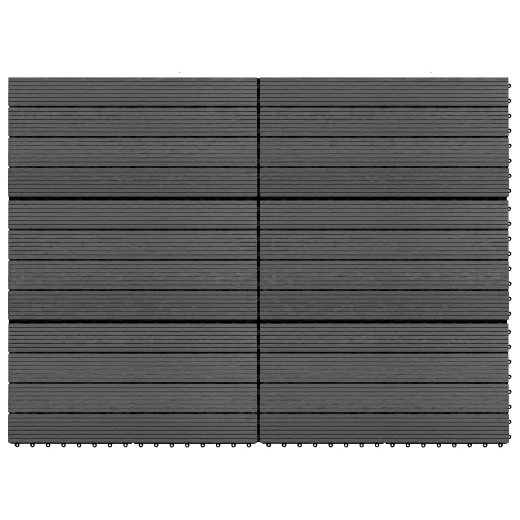 vidaXL Decking Tiles 6 pcs WPC 23.6"x11.8" 11.6 ft² Black