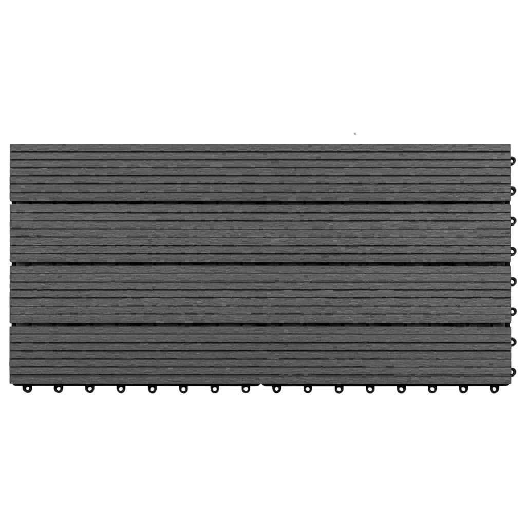 vidaXL Decking Tiles 6 pcs WPC 23.6"x11.8" 11.6 ft² Black