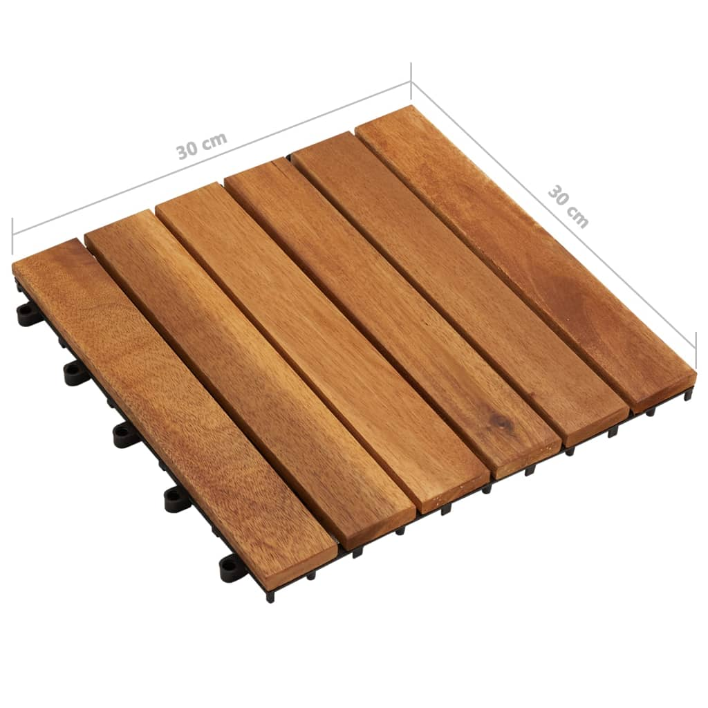 vidaXL Decking Tiles Vertical Pattern 11.8"x11.8" Acacia Set of 20