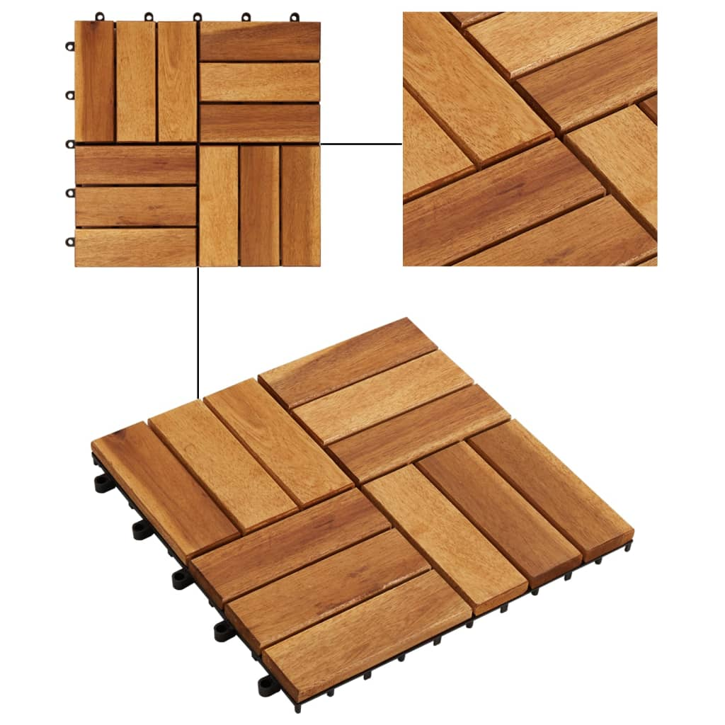 vidaXL Decking Tiles 11.8"x11.8" Acacia Set of 20