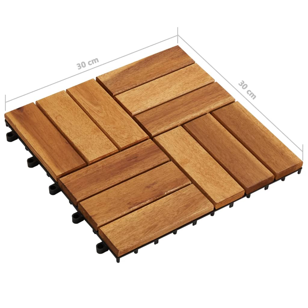 vidaXL Decking Tiles 11.8"x11.8" Acacia Set of 20