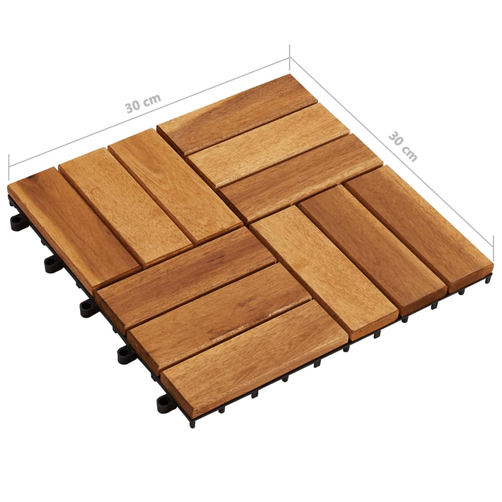 vidaXL Decking Tiles 11.8"x11.8" Acacia Set of 30