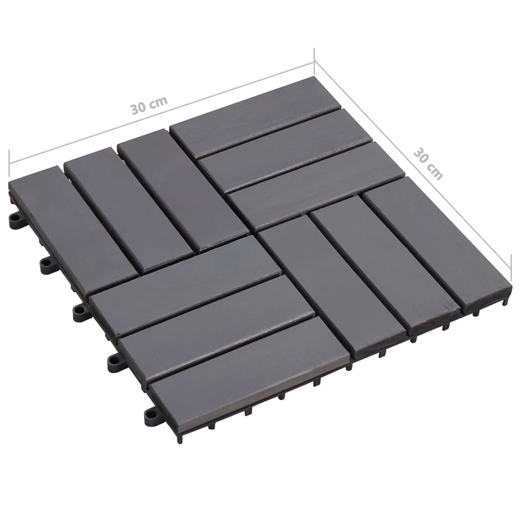 vidaXL Decking Tiles 20 pcs Gray Wash 11.8"x11.8" Solid Acacia Wood