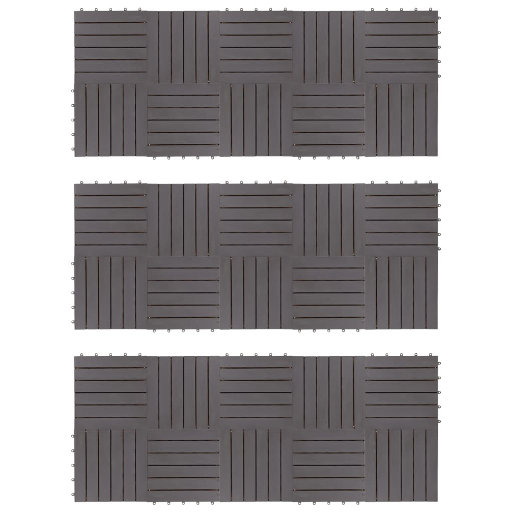 vidaXL Decking Tiles 30 pcs Gray Wash 11.8"x11.8" Solid Acacia Wood