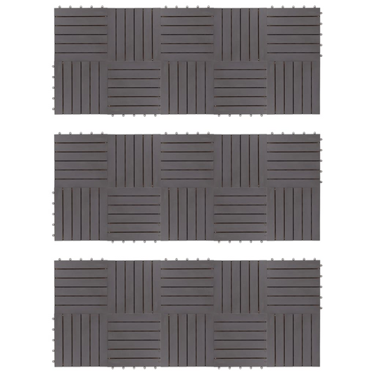 vidaXL Decking Tiles 30 pcs Gray Wash 11.8"x11.8" Solid Acacia Wood