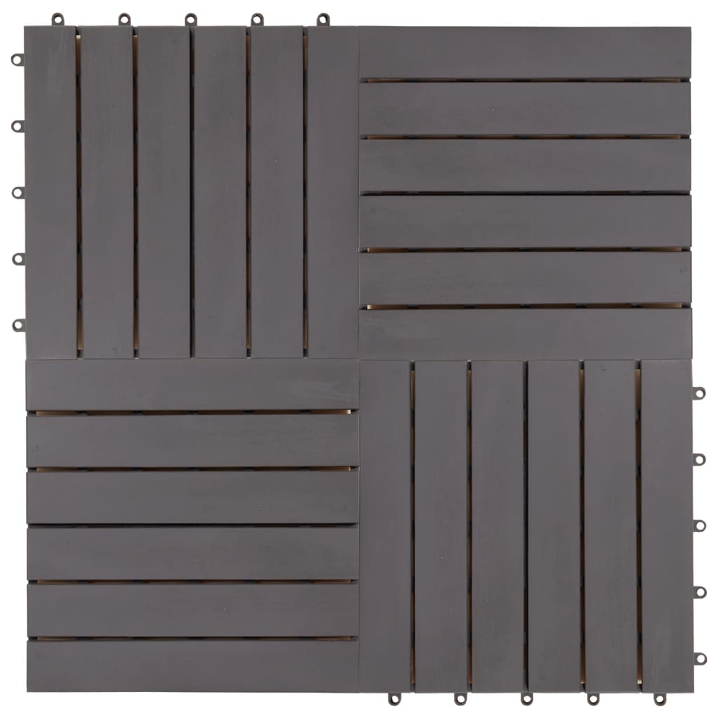 vidaXL Decking Tiles 30 pcs Gray Wash 11.8"x11.8" Solid Acacia Wood