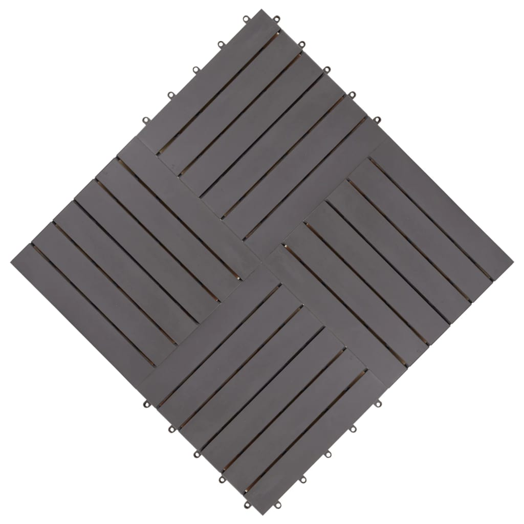 vidaXL Decking Tiles 30 pcs Gray Wash 11.8"x11.8" Solid Acacia Wood