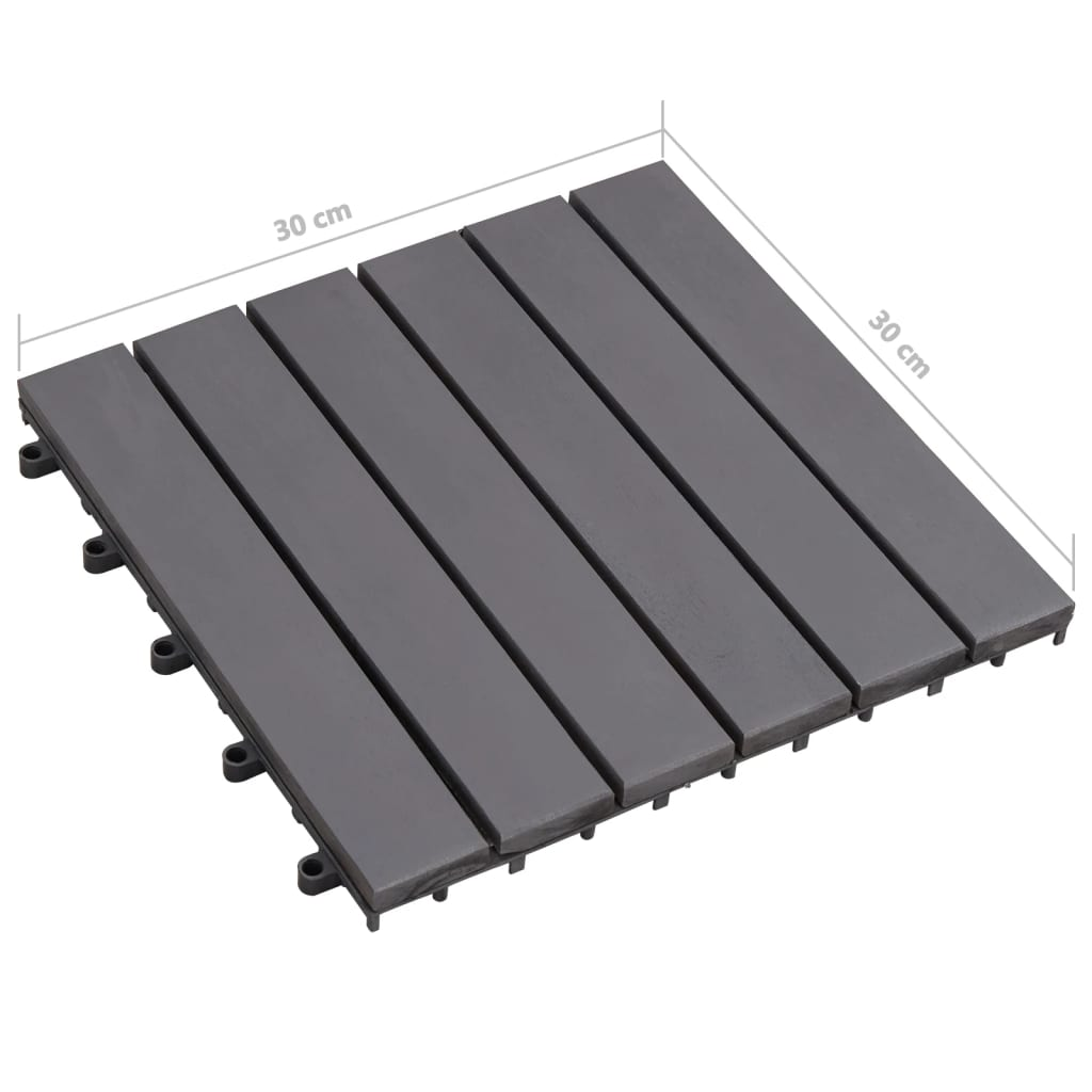 vidaXL Decking Tiles 30 pcs Gray Wash 11.8"x11.8" Solid Acacia Wood