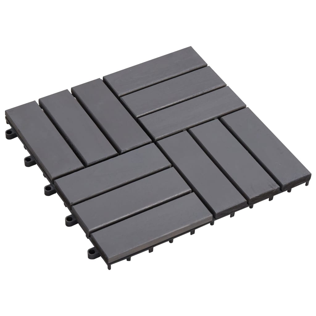 vidaXL Decking Tiles 30 pcs Gray Wash 11.8"x11.8" Solid Acacia Wood