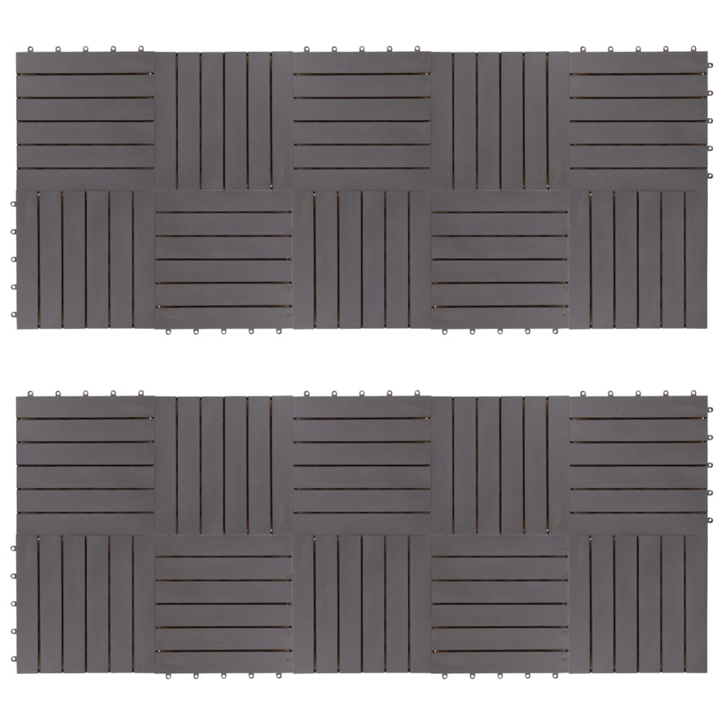 vidaXL Decking Tiles 20 pcs Gray Wash 11.8"x11.8" Solid Acacia Wood