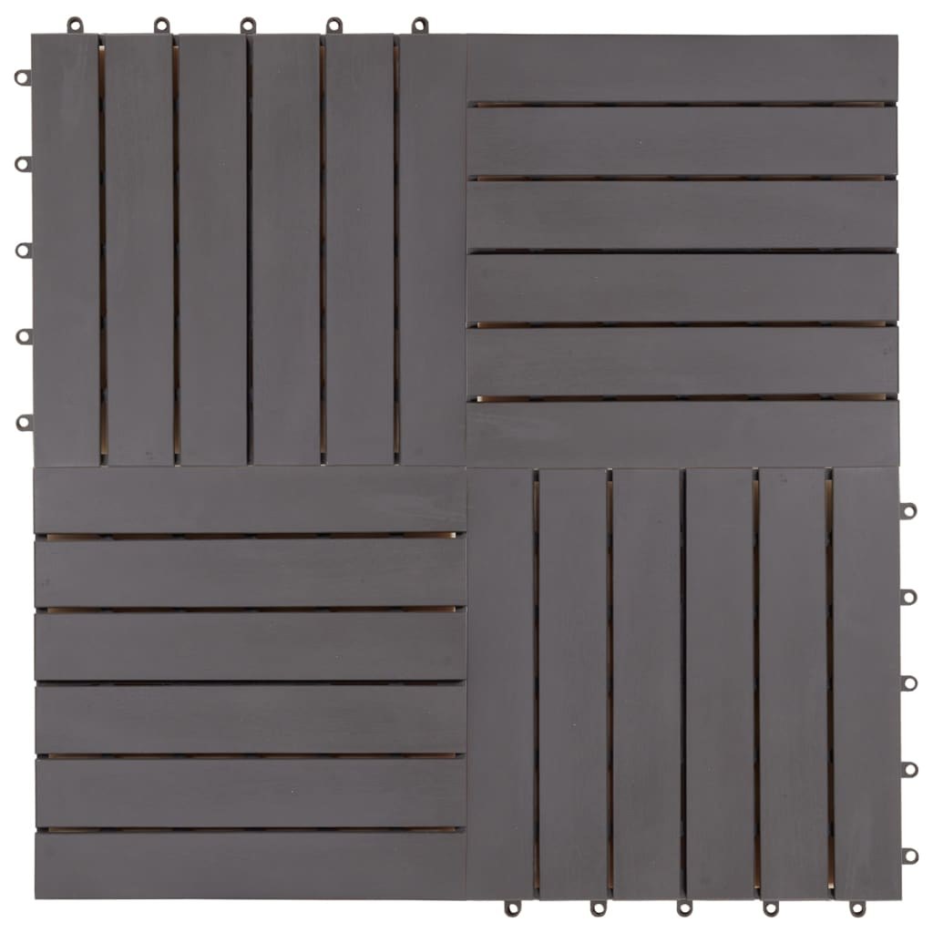 vidaXL Decking Tiles 20 pcs Gray Wash 11.8"x11.8" Solid Acacia Wood