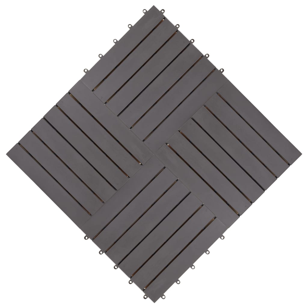 vidaXL Decking Tiles 20 pcs Gray Wash 11.8"x11.8" Solid Acacia Wood