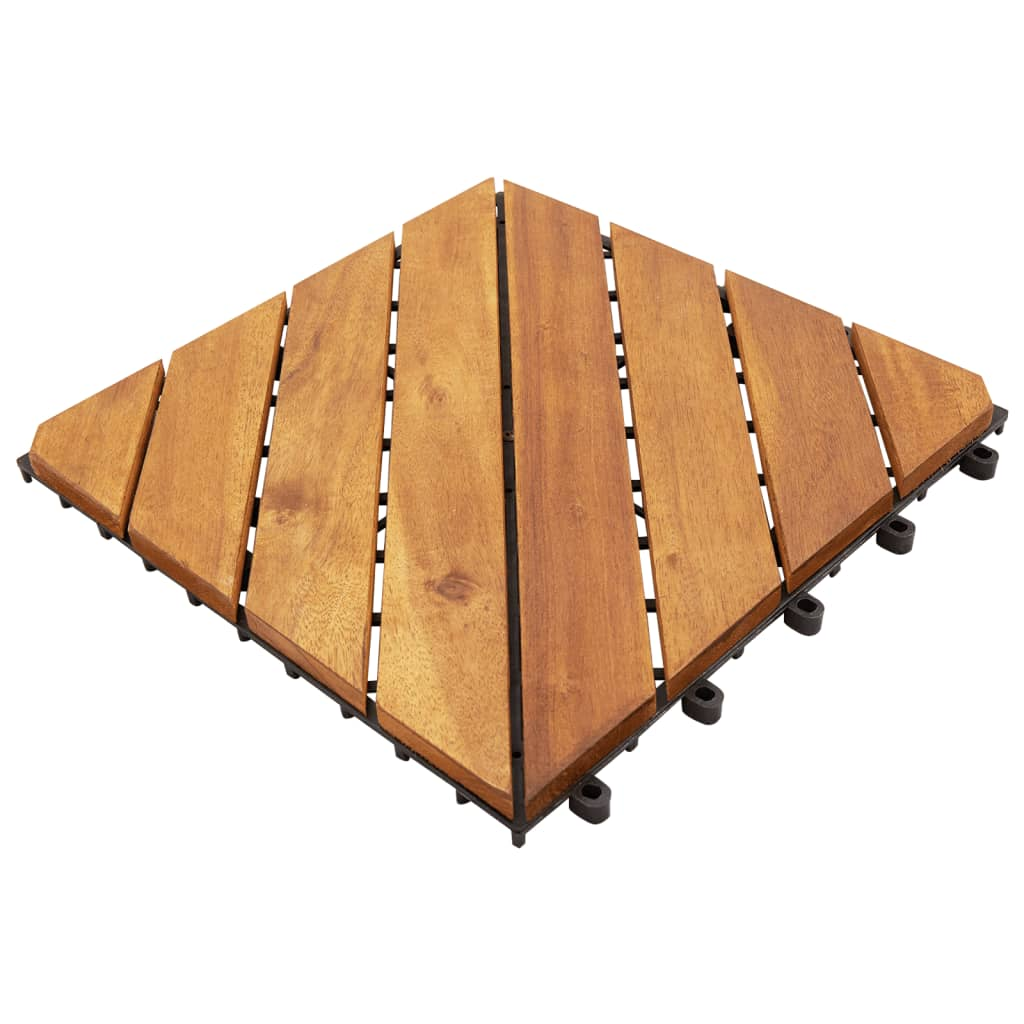 vidaXL Decking Tiles 10 pcs 11.8"x11.8" Solid Acacia Wood