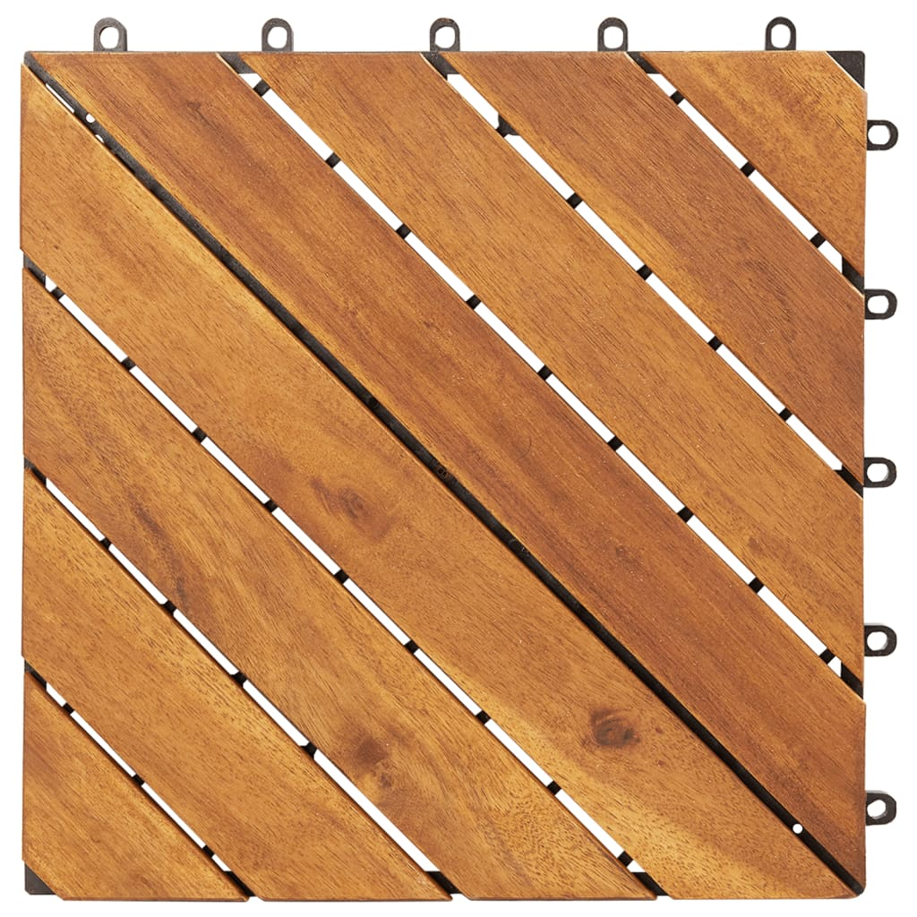 vidaXL Decking Tiles 10 pcs 11.8"x11.8" Solid Acacia Wood