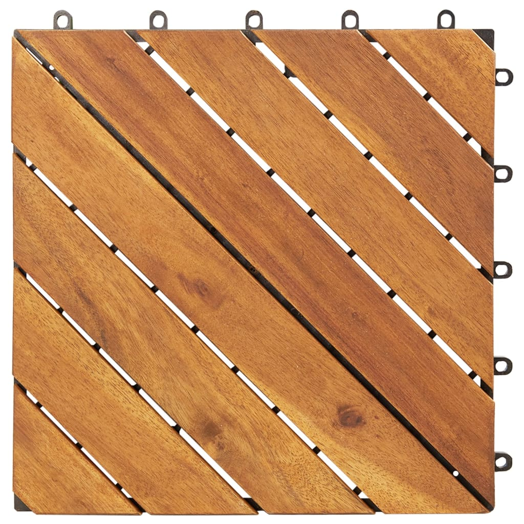 vidaXL Decking Tiles 30 pcs Brown 11.8"x11.8" Solid Wood Acacia