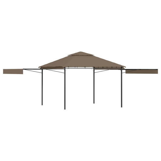 vidaXL Gazebo with Double Extending Roofs 9.8'x9.8'x9' Taupe 0.6 oz/ft²