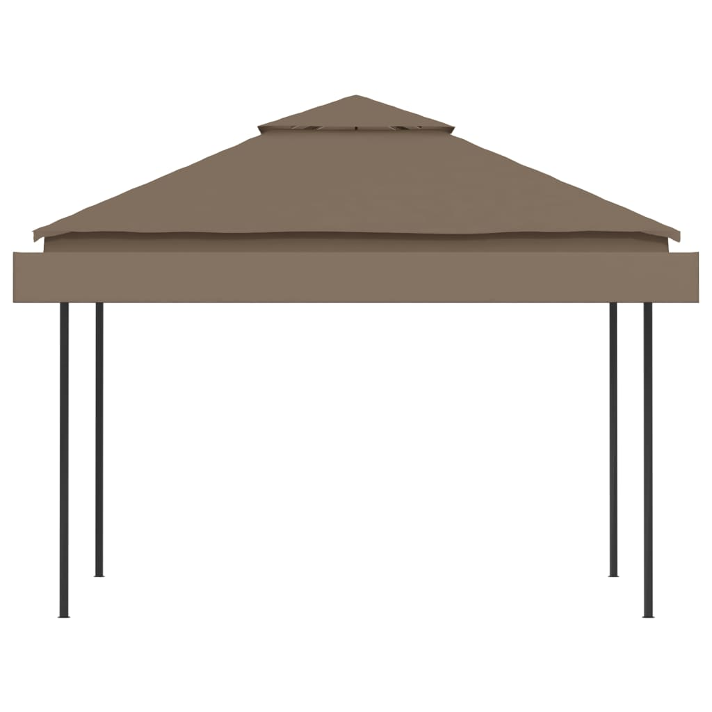 vidaXL Gazebo with Double Extending Roofs 9.8'x9.8'x9' Taupe 0.6 oz/ft²