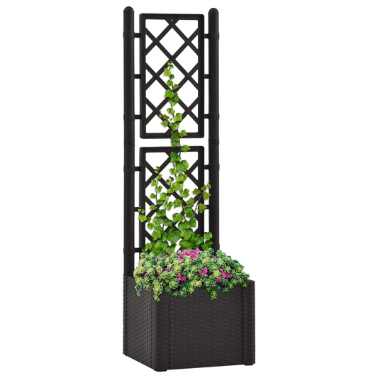 vidaXL Garden Raised Bed with Trellis and Self Watering System Anthracite