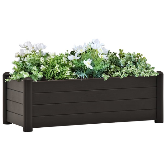 vidaXL Garden Raised Bed PP Anthracite 39.4"x16.9"x13.8"