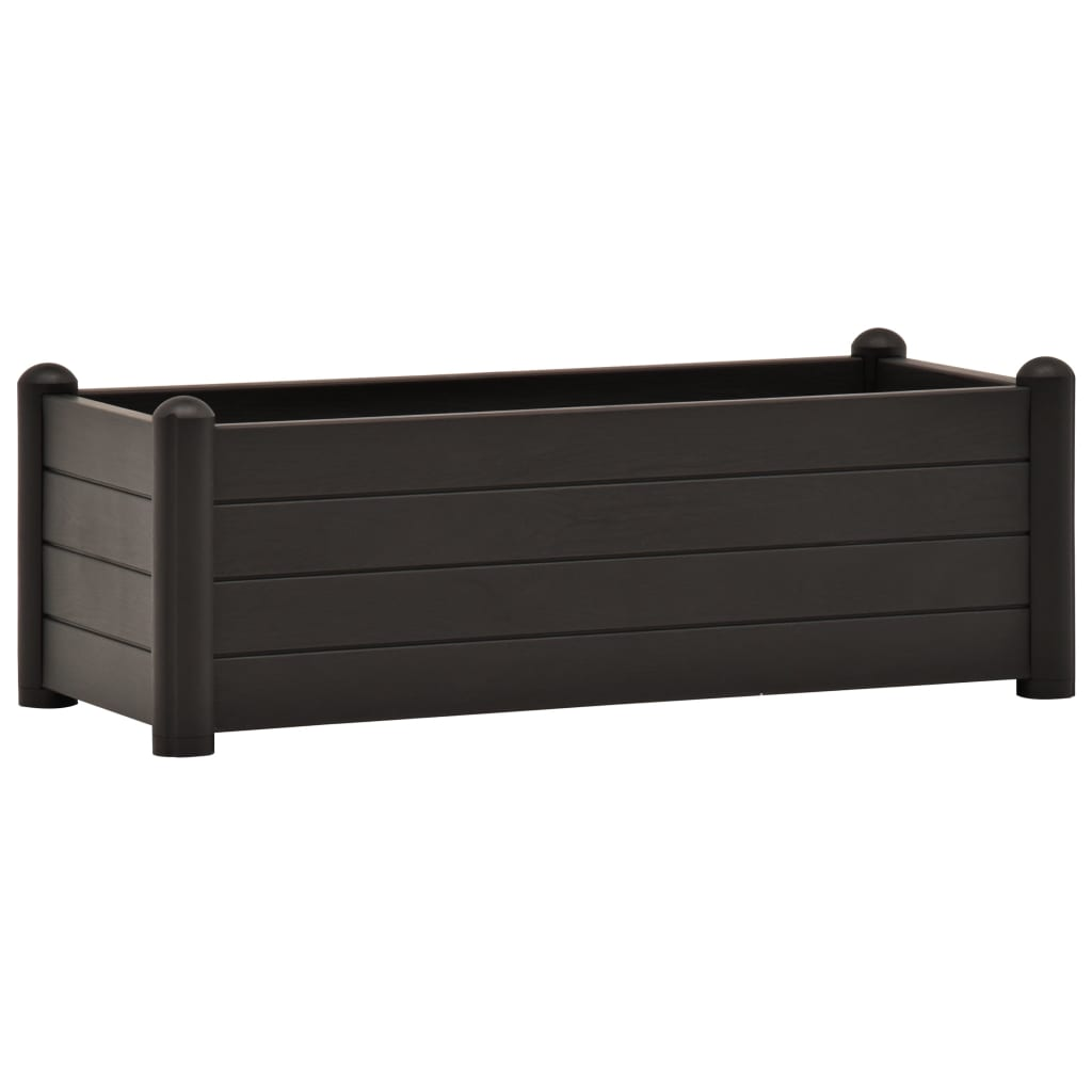 vidaXL Garden Raised Bed PP Anthracite 39.4"x16.9"x13.8"