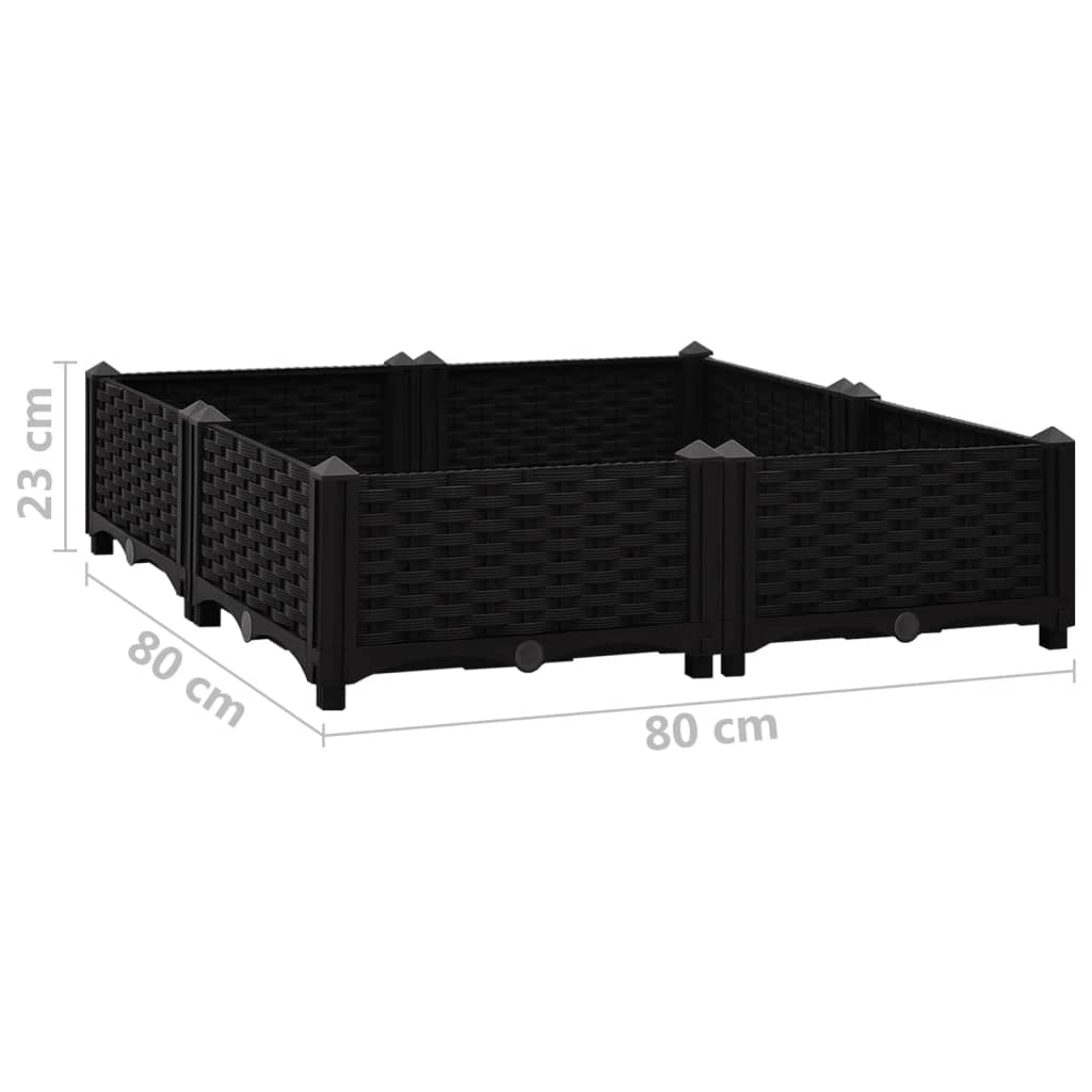 vidaXL Raised Bed 31.5"x31.5"x9.1" Polypropylene