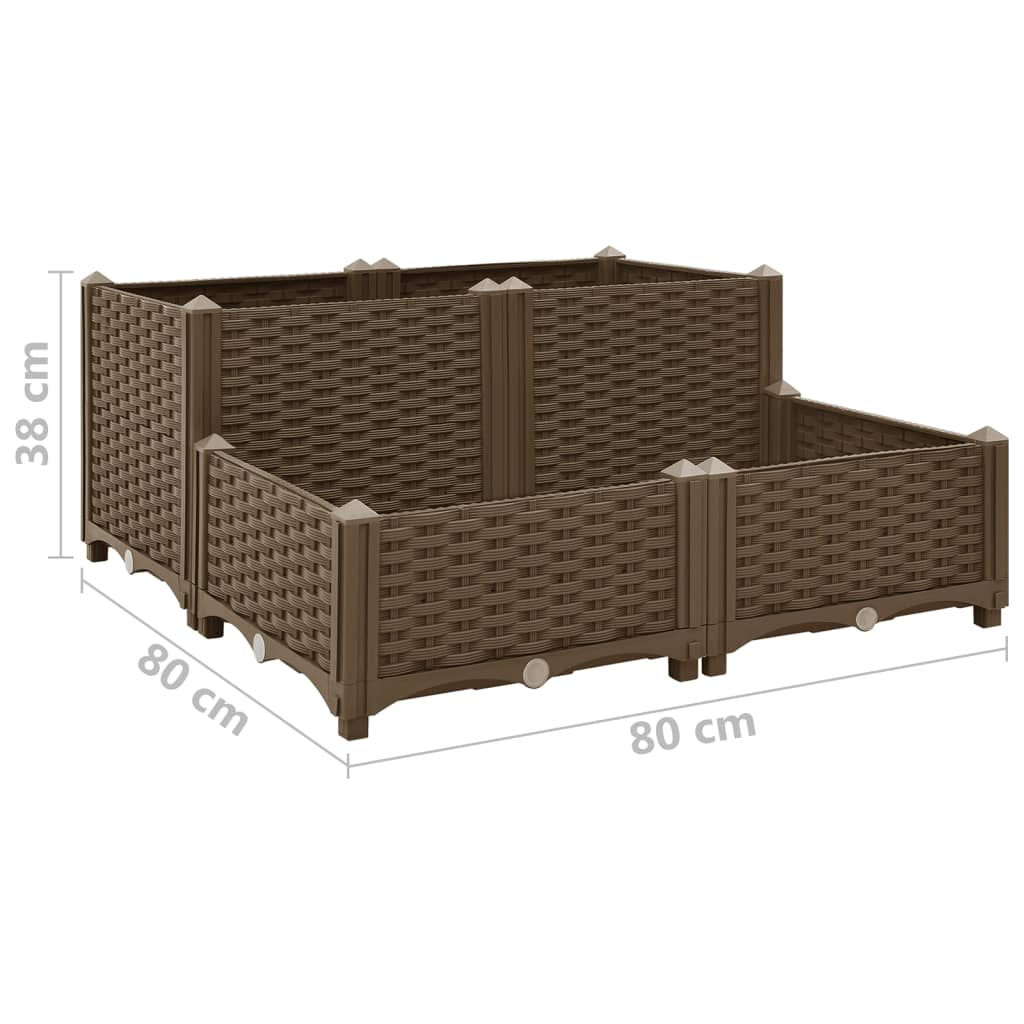 vidaXL Raised Bed 31.5"x31.5"x15" Polypropylene