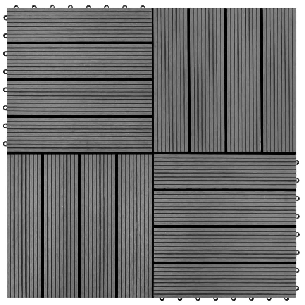 WPC Tiles 11.8"x11.8" 11 pcs 11 ft² Gray