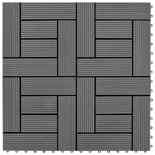 Gray 11 pcs 11.8"x11.8" Decking Tiles WPC 11 ft²