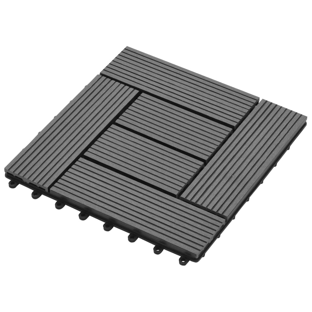 Gray 11 pcs 11.8"x11.8" Decking Tiles WPC 11 ft²