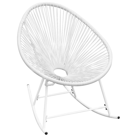 vidaXL Outdoor Rocking Chair White Poly Rattan