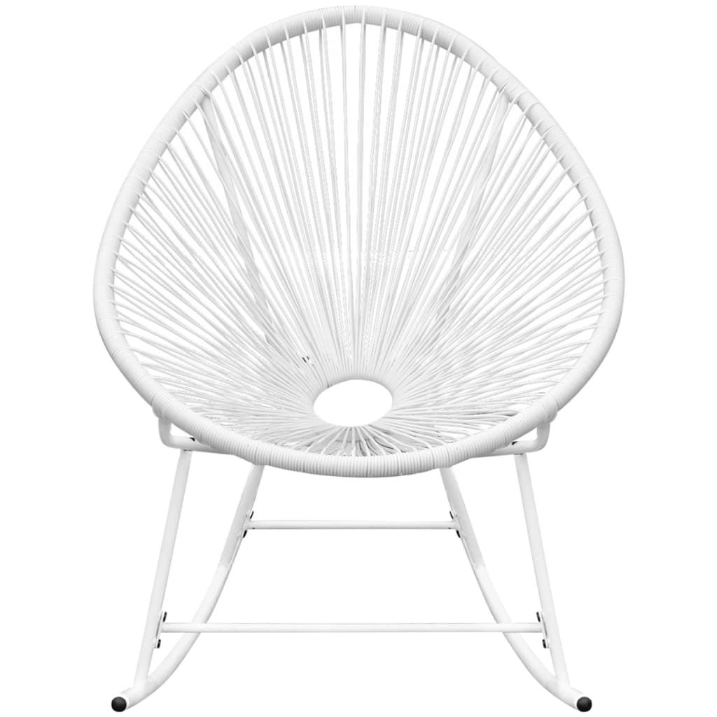 vidaXL Outdoor Rocking Chair White Poly Rattan