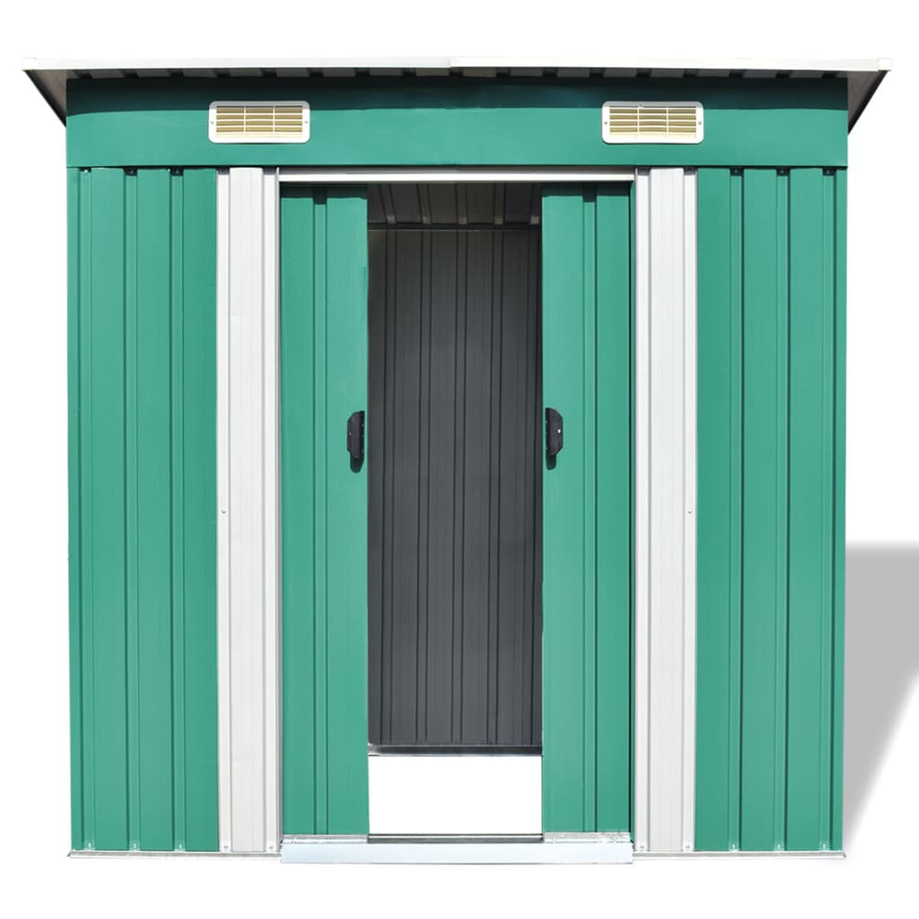 vidaXL Garden Shed Green Metal 74.8"x48.8"x71.3"