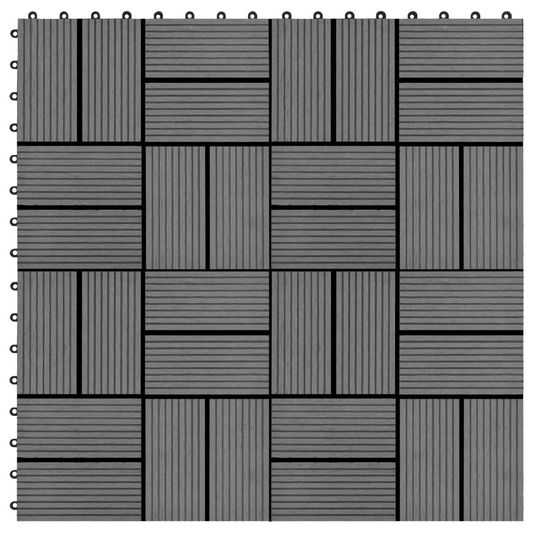 vidaXL 11 pcs Decking Tiles WPC 11.8"x11.8" 1 sqm Gray