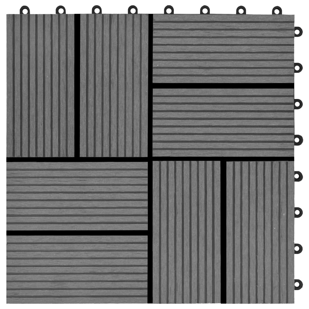 vidaXL 11 pcs Decking Tiles WPC 11.8"x11.8" 1 sqm Gray