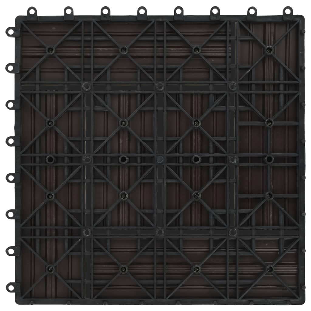 vidaXL 11 pcs Decking Tiles WPC 11.8"x11.8" 1 sqm Dark Brown