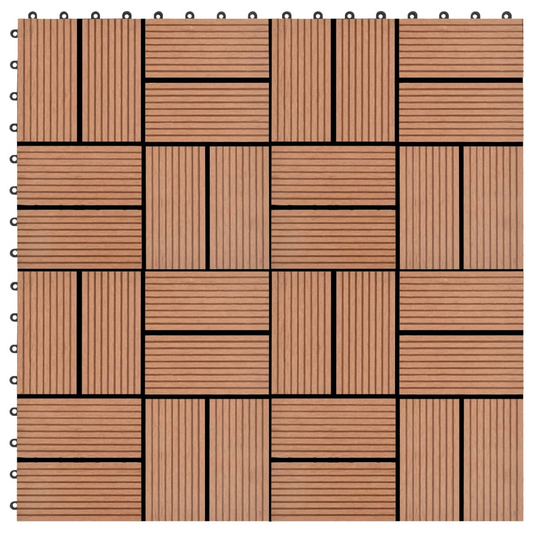 vidaXL 11 pcs Decking Tiles WPC 11.8"x11.8" 1 sqm Brown