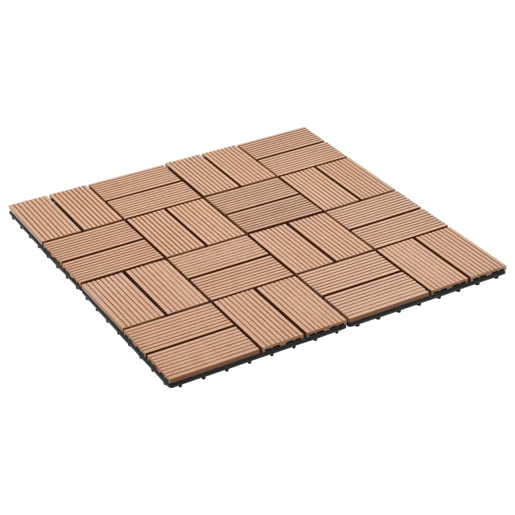 vidaXL 11 pcs Decking Tiles WPC 11.8"x11.8" 1 sqm Brown