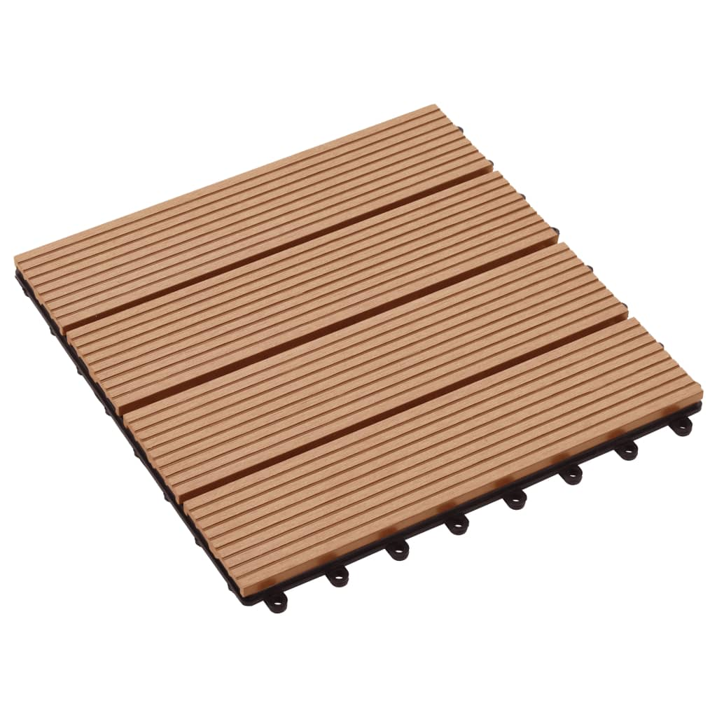 vidaXL 11 pcs Decking Tiles WPC 11.8"x11.8" 1 sqm Teak Color