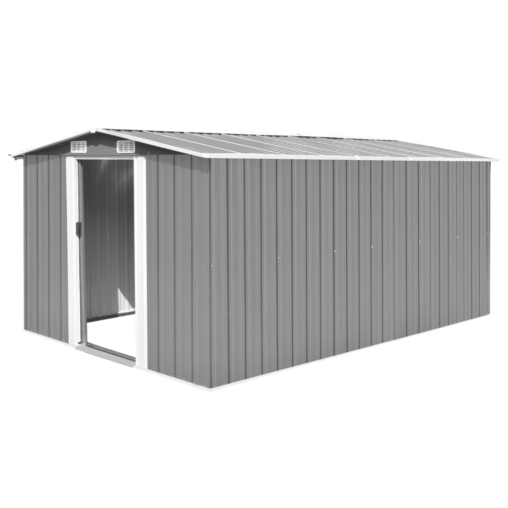 vidaXL Garden Shed 101.2"x154.3"x71.3" Metal Gray