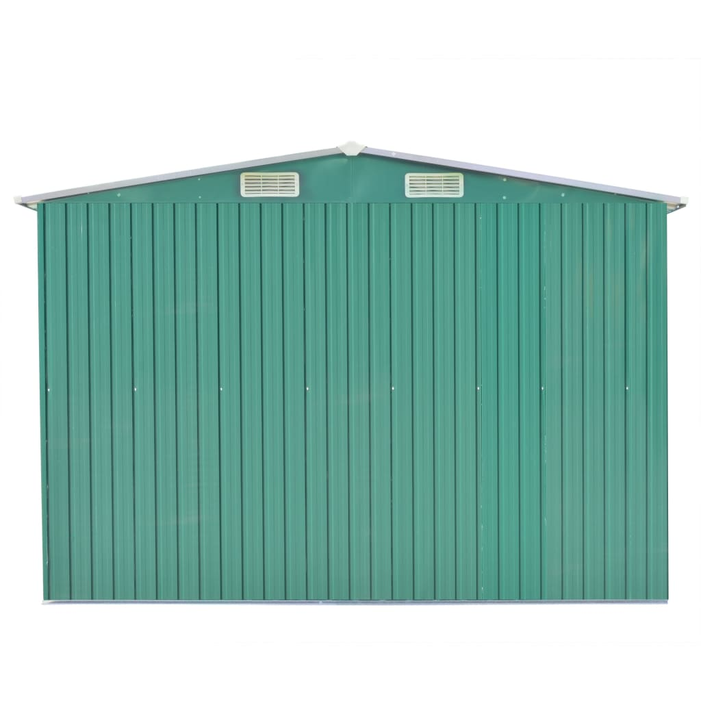 vidaXL Garden Shed 101.2"x154.3"x71.3" Metal Green