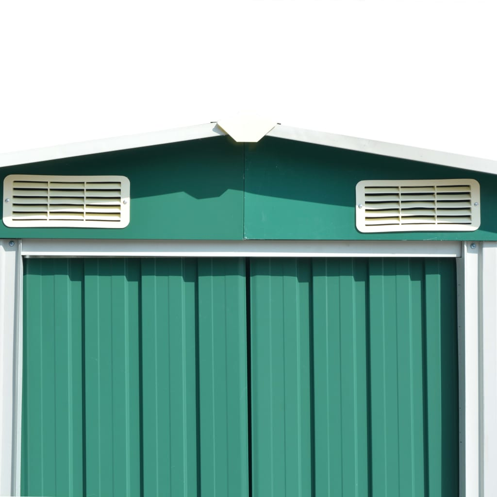 vidaXL Garden Shed 101.2"x154.3"x71.3" Metal Green